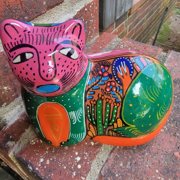 Vintage terracotta Mexican cat - Picture 1 of 4